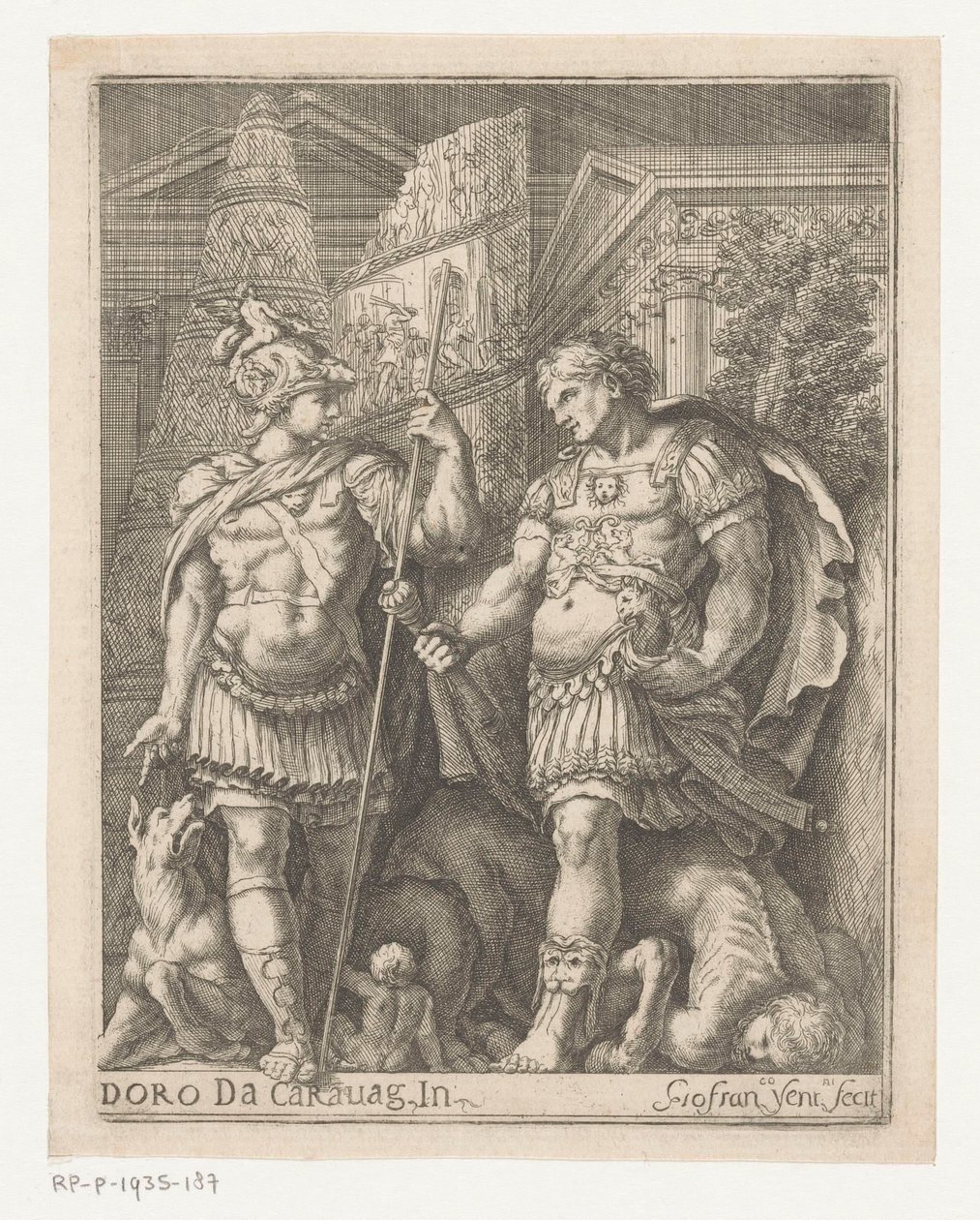 Två soldater i en stad av Giovanni Francesco Venturini