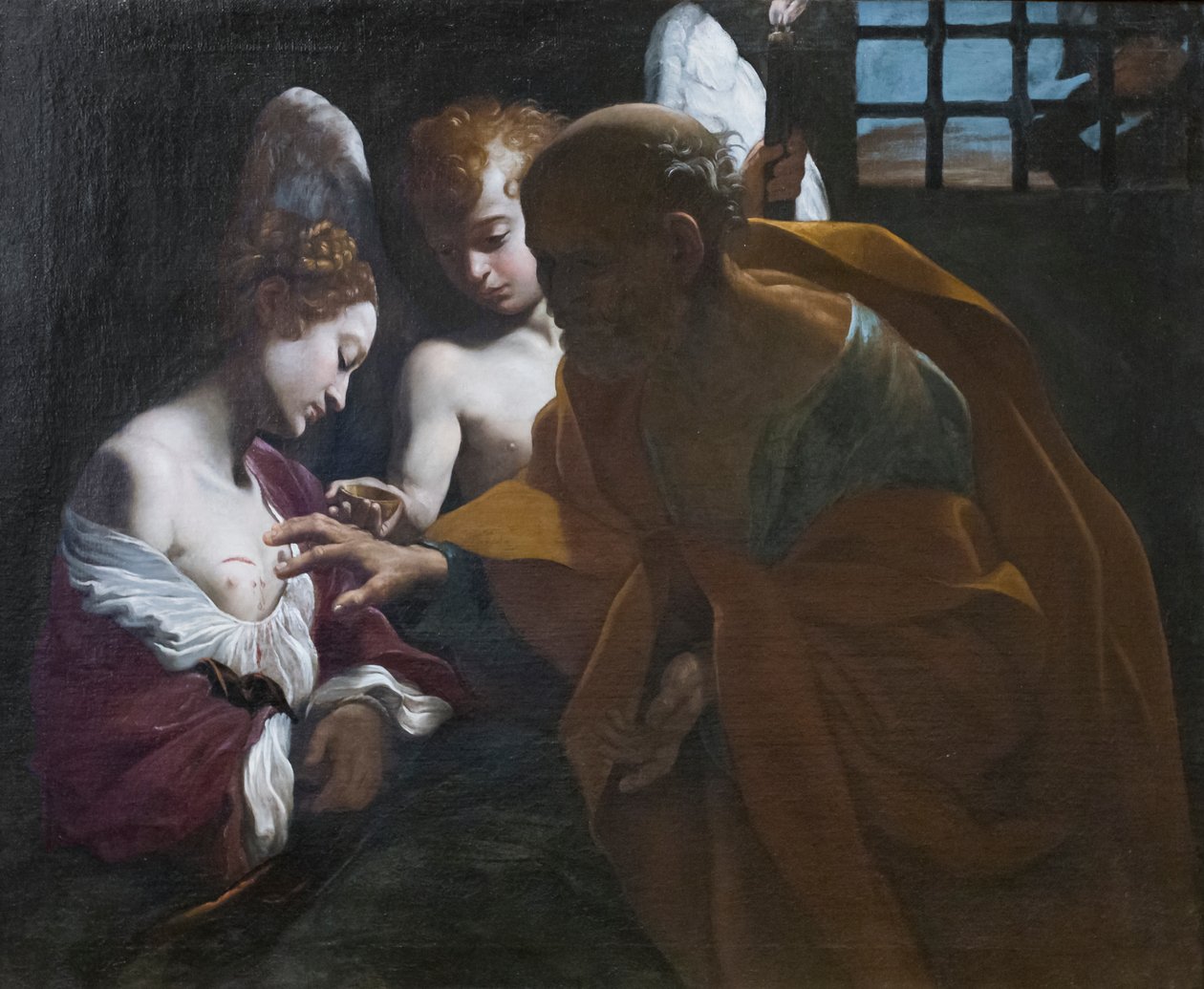 Sankt Peter som helar helgonet Agatha i fängelse av Giovanni Lanfranco