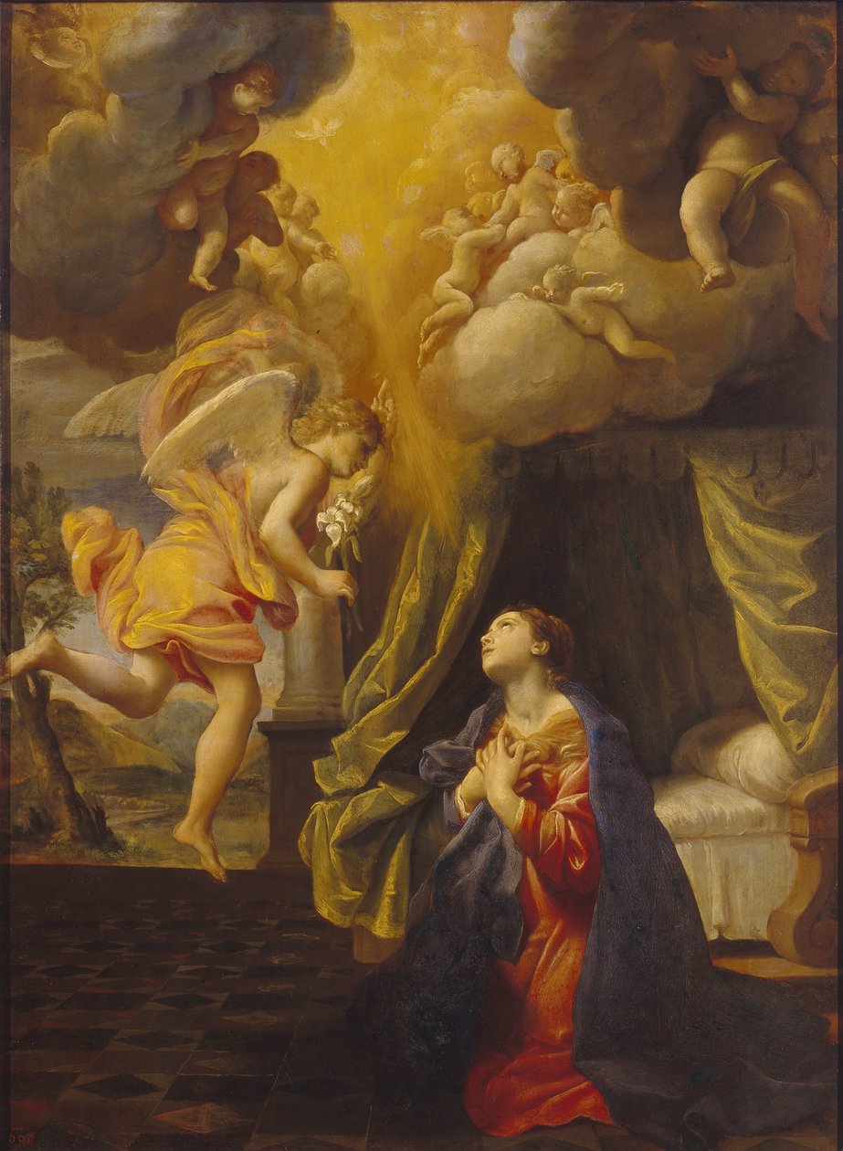 Bebådelsen, c. 1615. av Giovanni Lanfranco