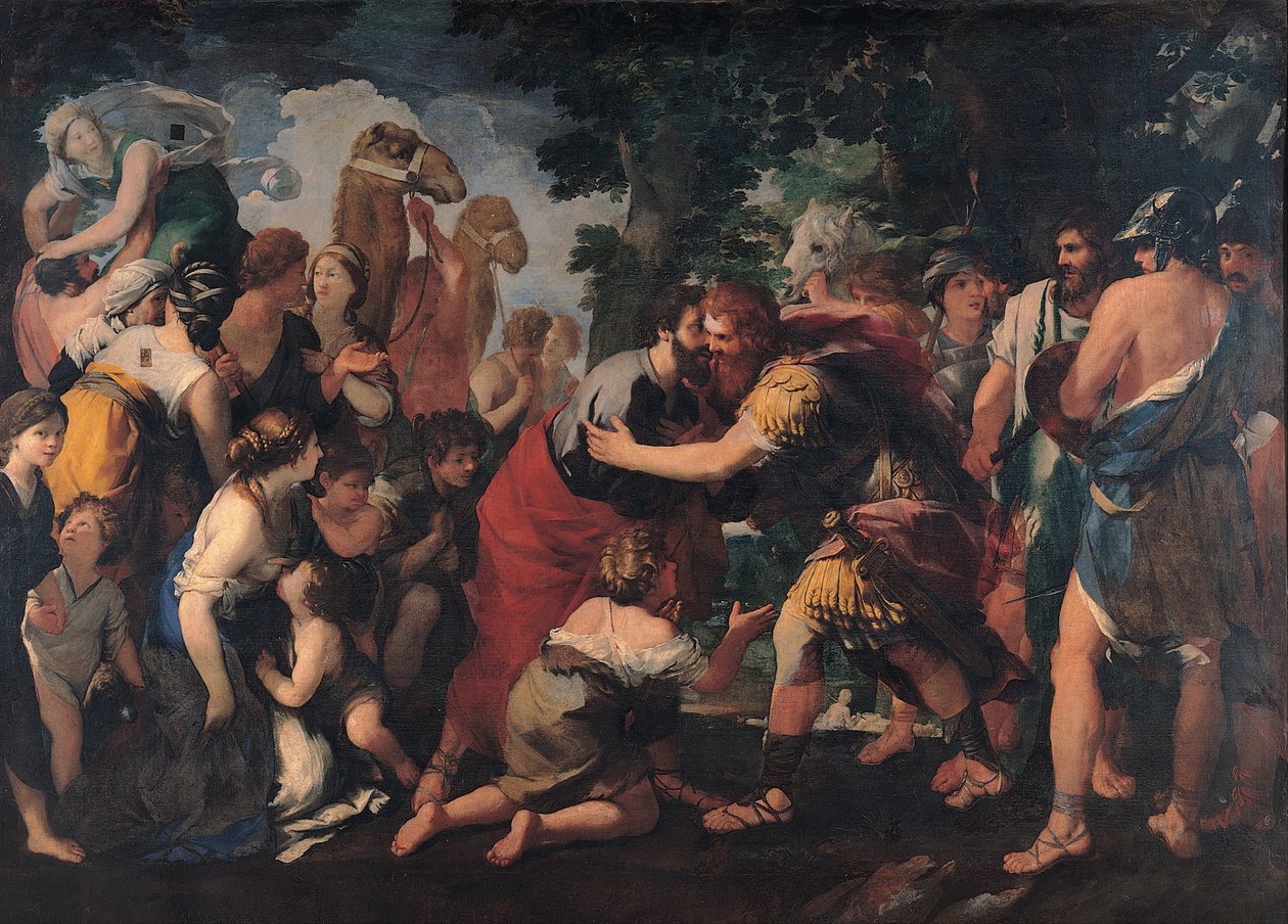 Möte mellan Esau och Jakob, 1636-1641 av Giovanni Maria Bottala