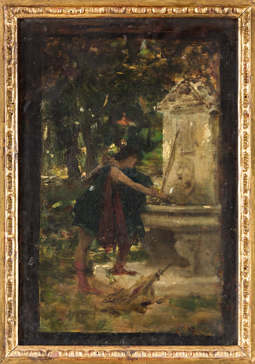 Vid fontänen (olja ombord) av Giovanni Muzzioli