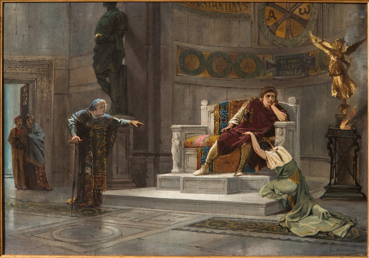 Constantine and the Slave (olja på duk) av Giovanni Muzzioli