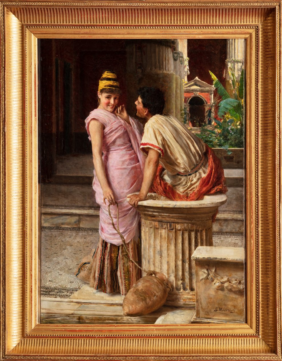 Pompeji-scenen (olja på duk) av Giovanni Muzzioli