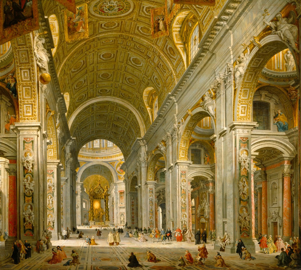 Interiör från Peterskyrkan i Rom av Giovanni Paolo Panini