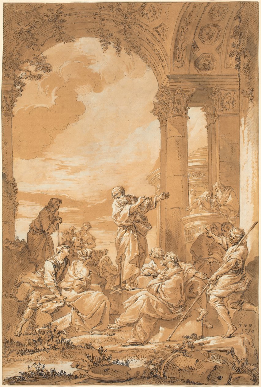 Sankt Paulus predikar i Aten av Giovanni Paolo Panini