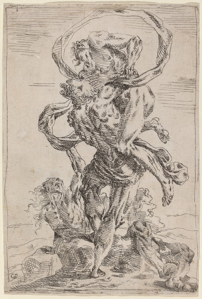 Hercules och Antaeus av Giovanni Pietro Possenti