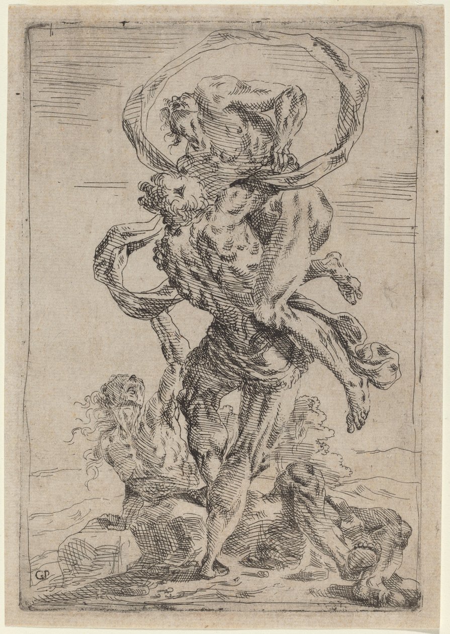 Hercules och Antaeus av Giovanni Pietro Possenti
