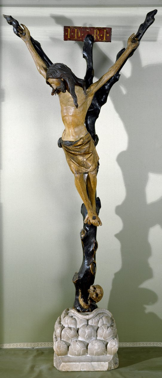 Krucifix, Jesus på korset. Träskulptur av Giovanni Pisano