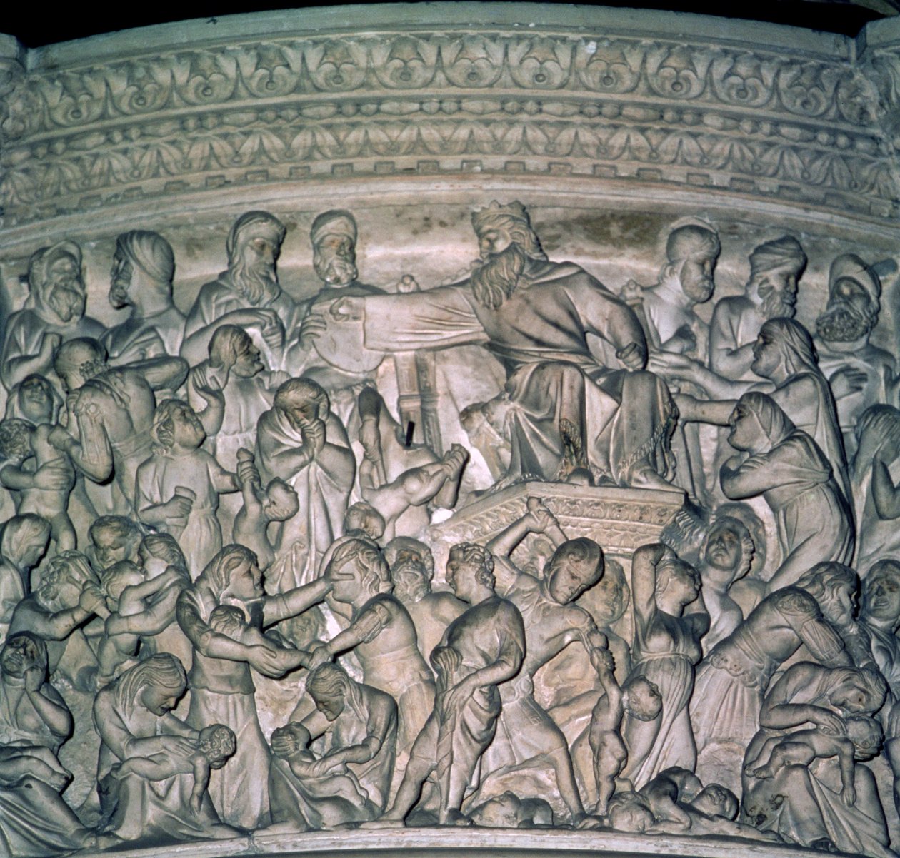 Detalj av Predikstolen, 1302-10 marmor av Giovanni Pisano