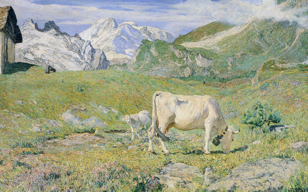 Vårbetesmarker av Giovanni Segantini (1858-1899) av Giovanni Segantini