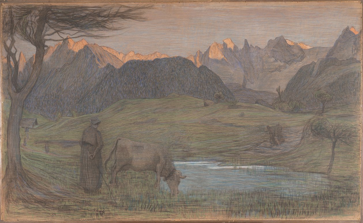 Studie för "La Vita" av Giovanni Segantini