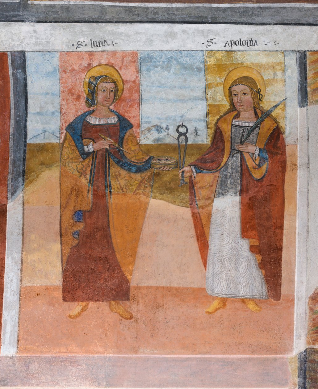 Sankta Lucia och Sankta Apollonia av Giovanni di Cherasco Botoneri