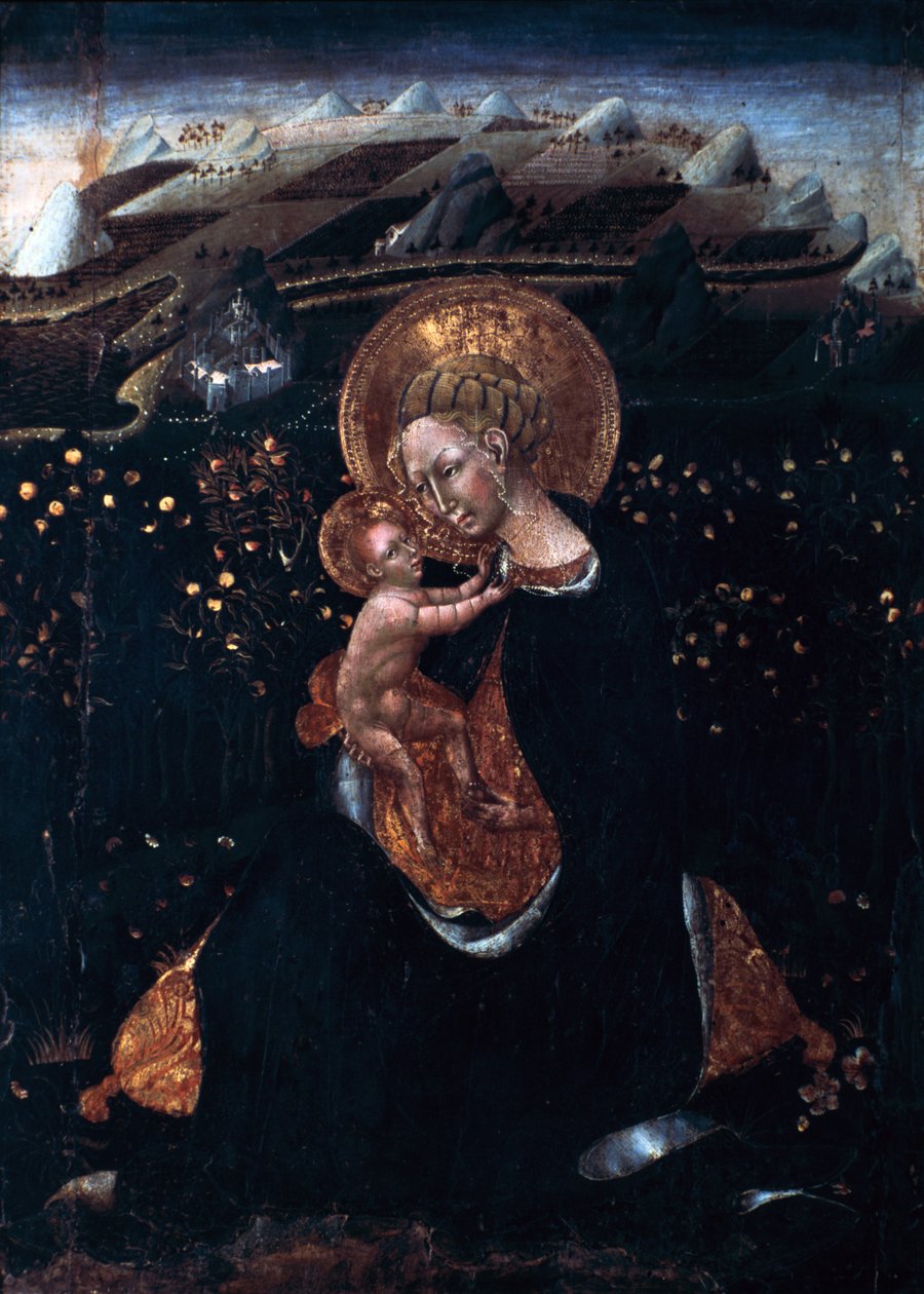 Jungfru av ödmjukhet, 1400-talet av Giovanni di Paolo