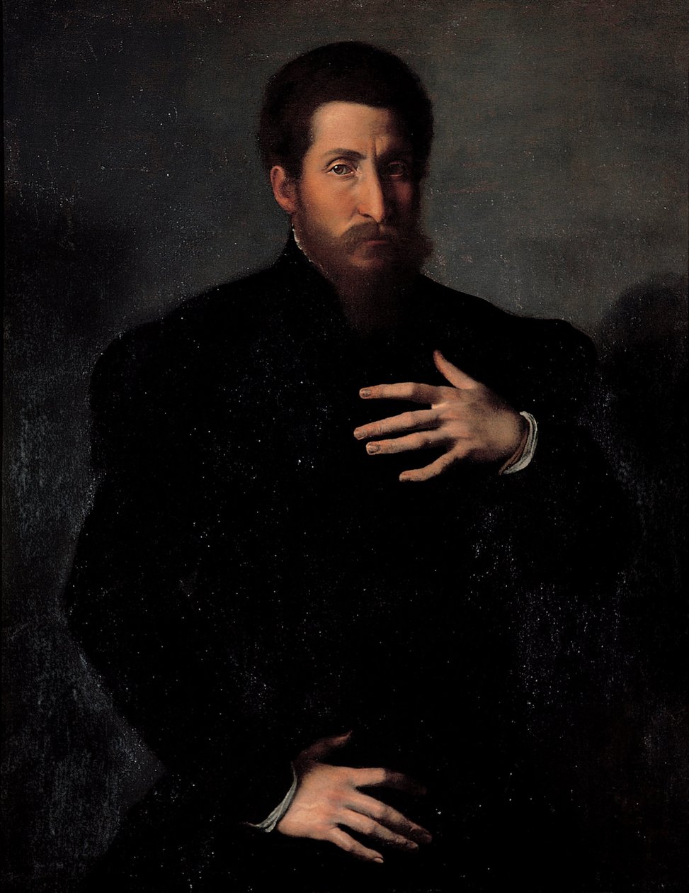 Porträtt av en viril man av Girolamo da Carpi