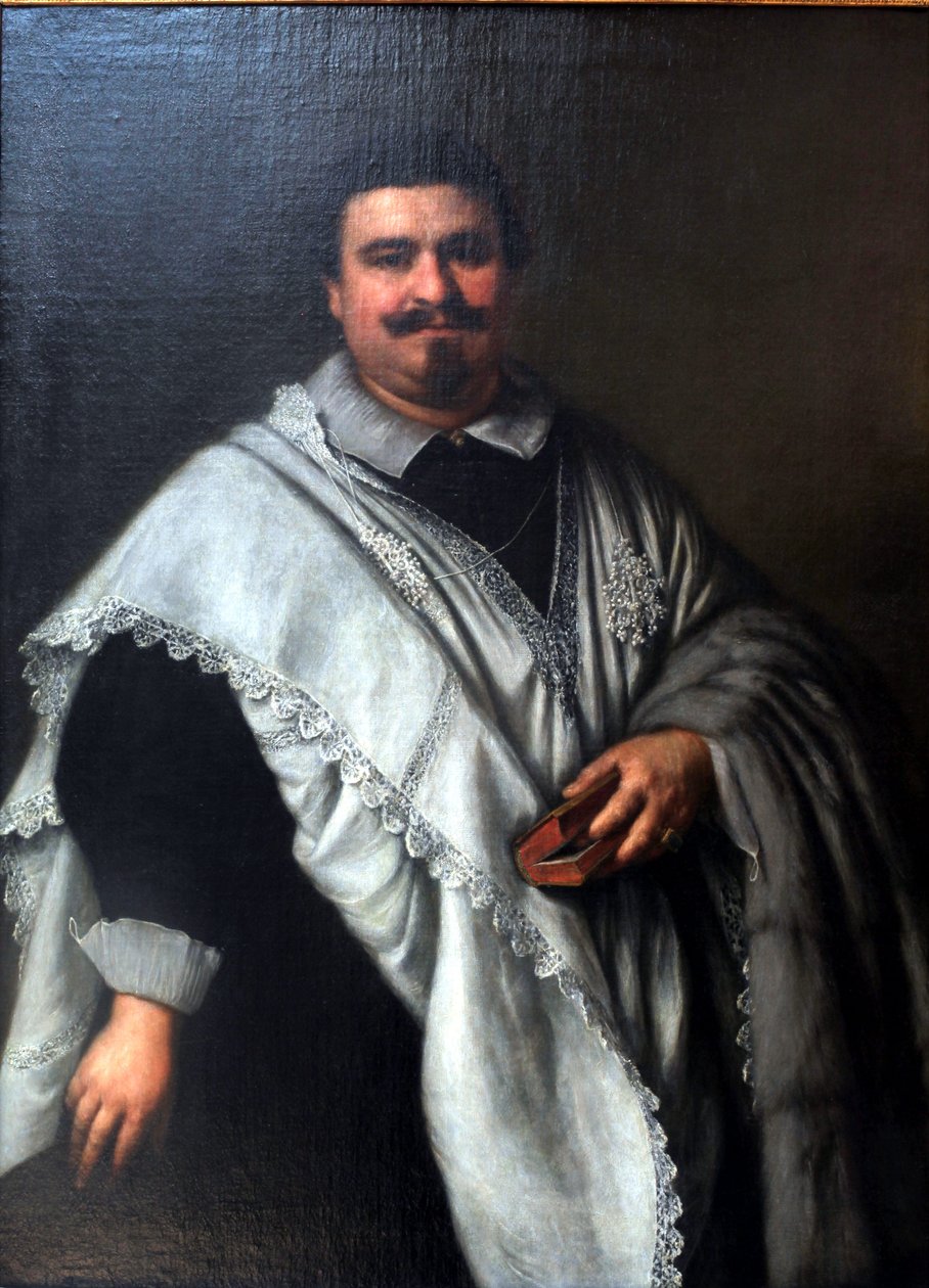 Portrait of a canon av Girolamo Forabosco