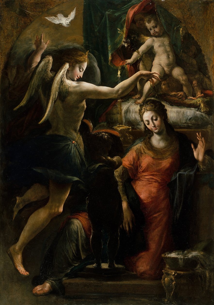 Bebådelsen. av Girolamo Mazzola Bedoli
