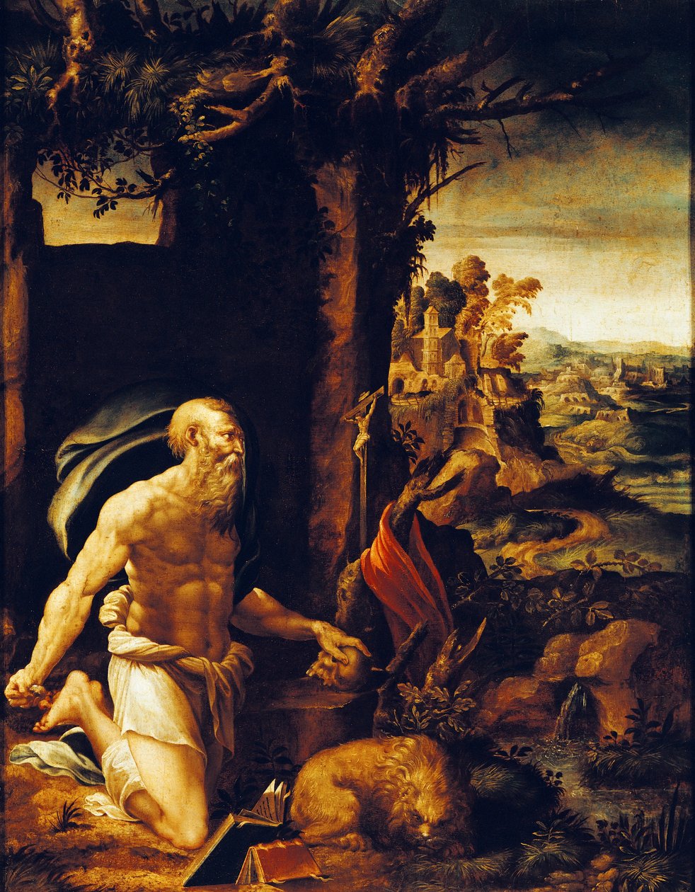 St. Jerome Penitent av Girolamo Muziano