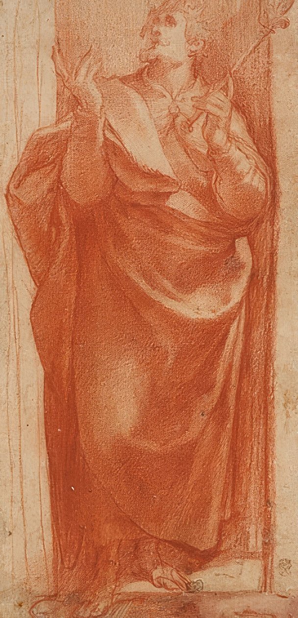 Stående helig kung. Runt 1570/80 (?) av Girolamo Muziano