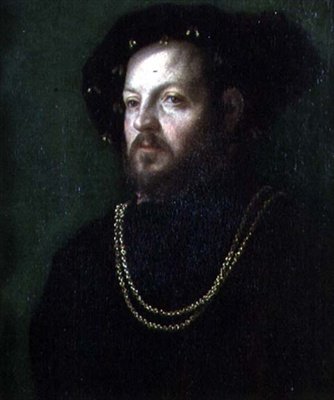 Porträtt av en man av Girolamo da Carpi
