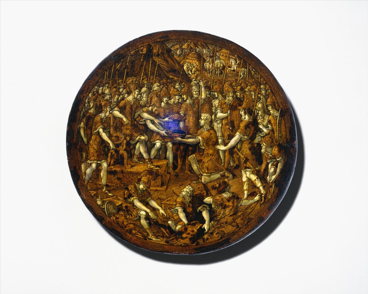 Sköld, italiensk, troligen Bologna, ca. 1535. av Girolamo da Treviso