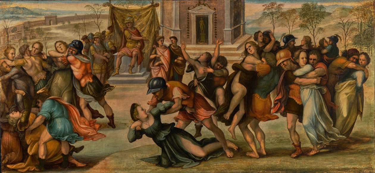 Bortförandet av sabinerna av Girolamo del Pacchia