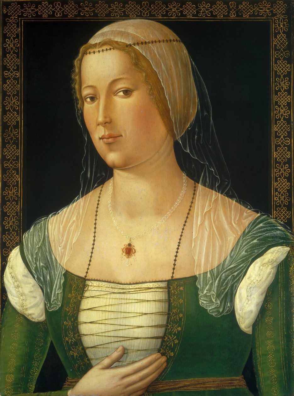 Porträtt av en ung kvinna av Girolamo di Benvenuto