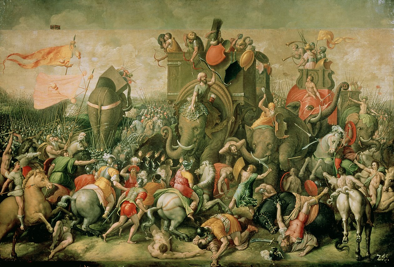 Slaget ved Zama, 202 f.Kr., 1570-80 sverige av Giulio Romano