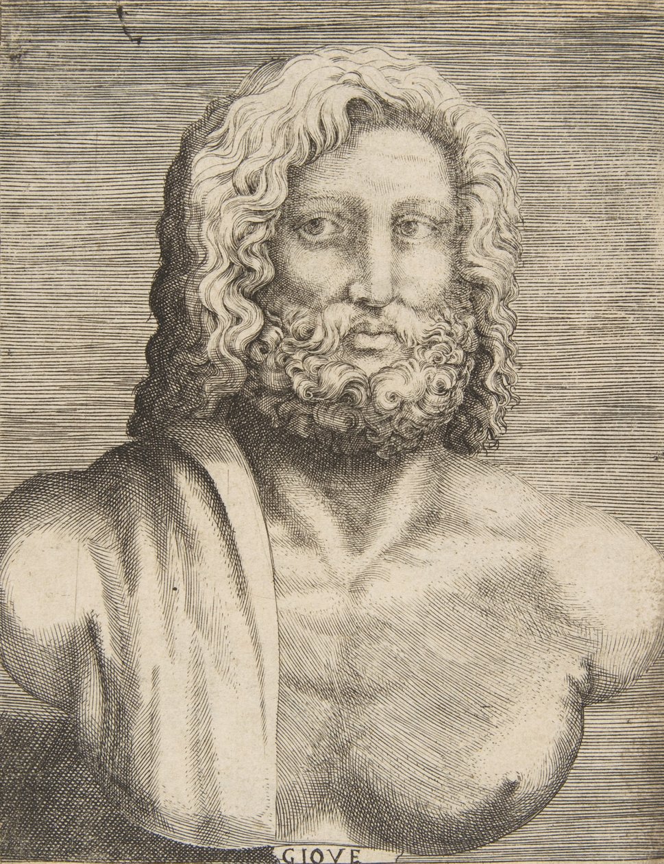 Byst av Jupiter, ca 1531-76. av Giulio Bonasone