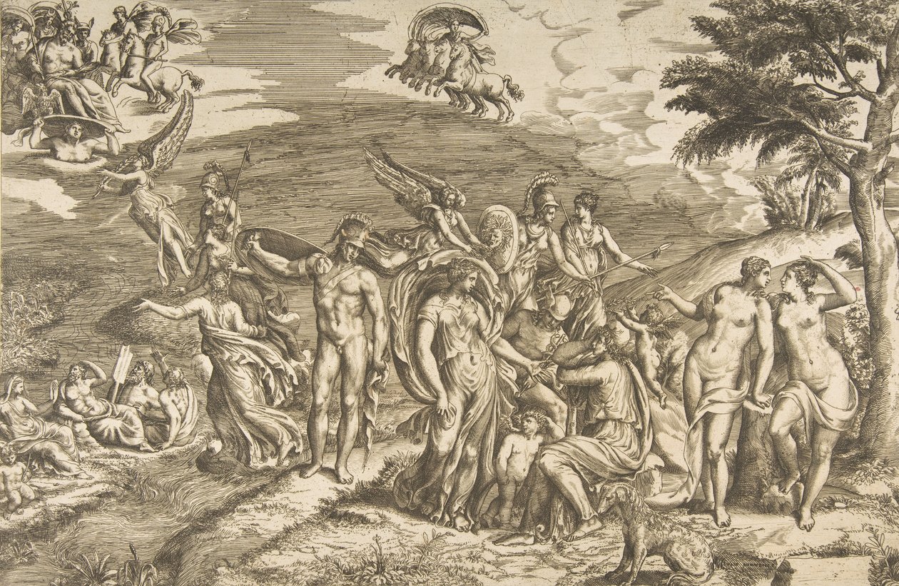 Domen i Paris, ca. 1550-60. av Giulio Bonasone