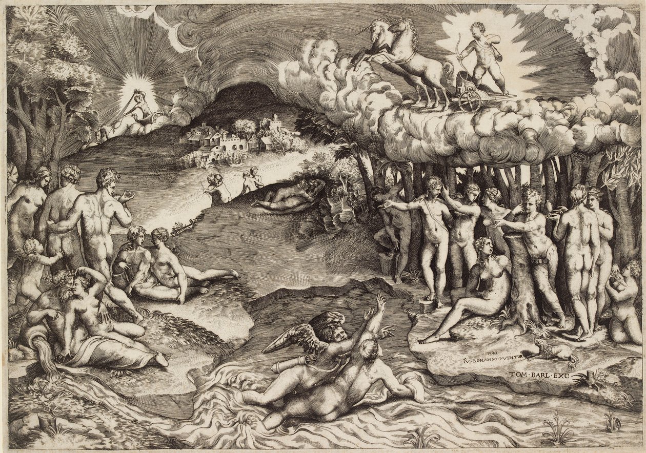 Kärlekens triumf, 1545 av Giulio Bonasone