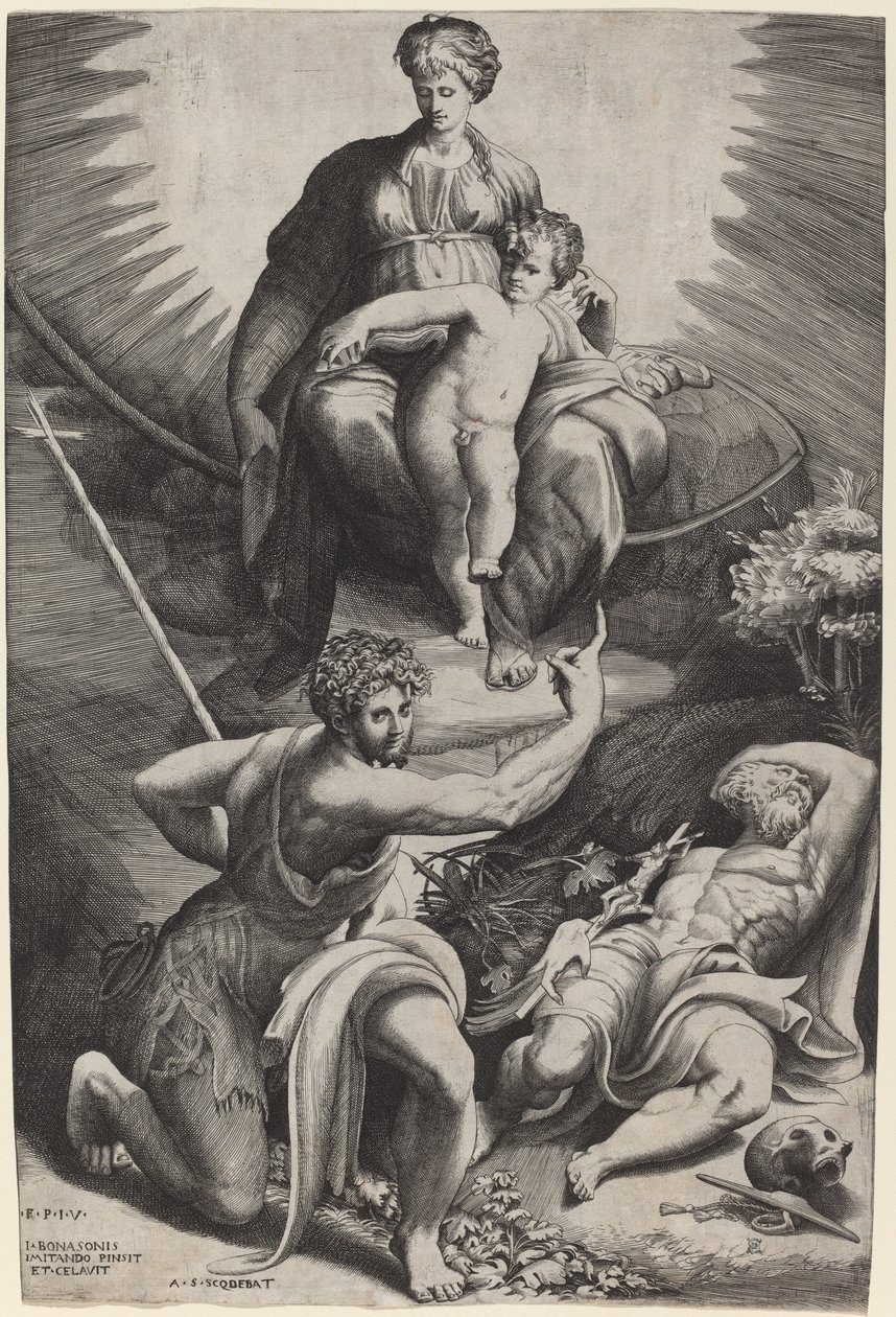 Visionen av St. Hieronymus av Giulio Bonasone