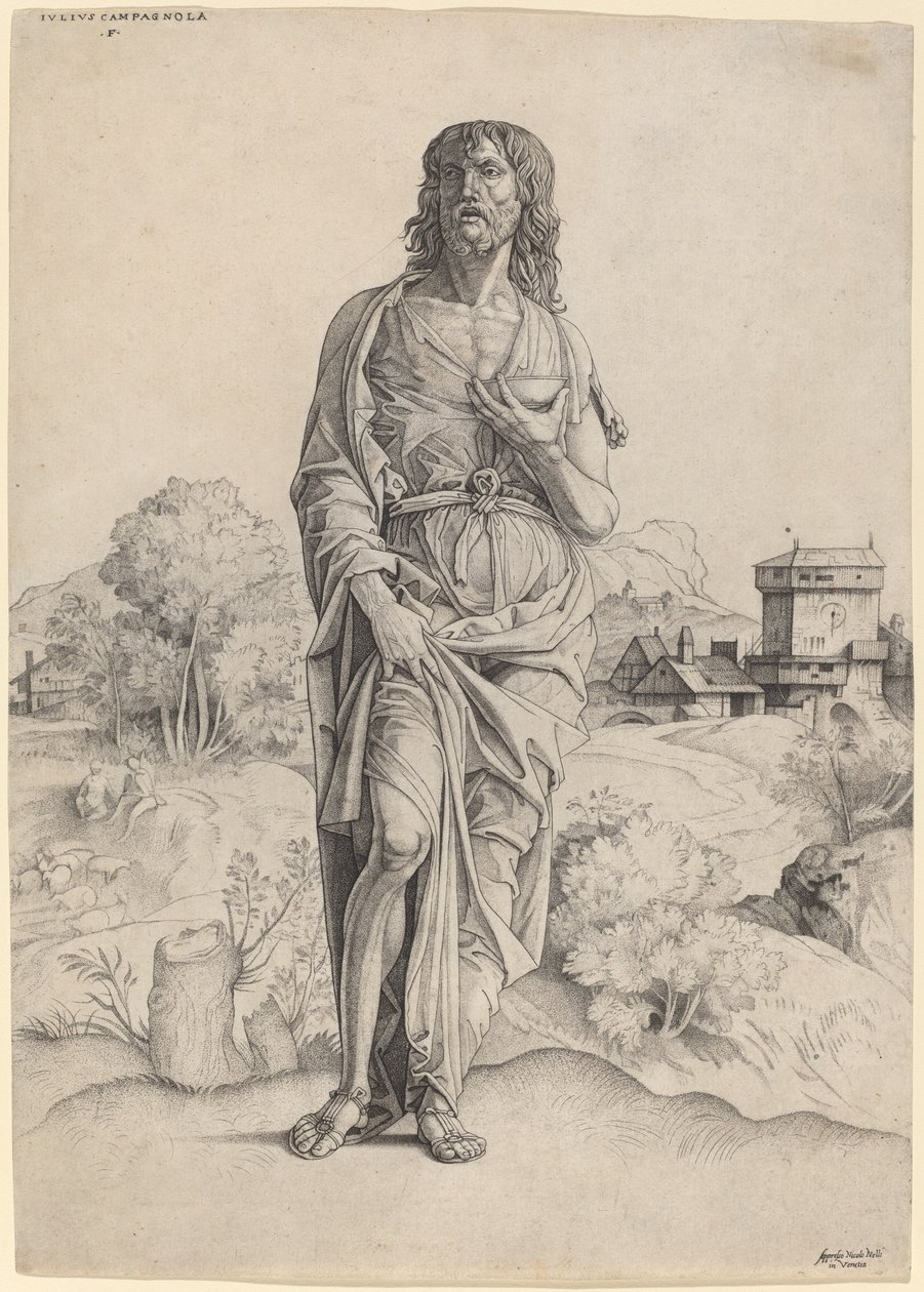 Sankt Johannes Döparen av Giulio Campagnola