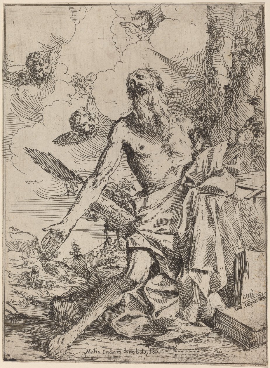 Sankt Jerome av Giulio Carpioni