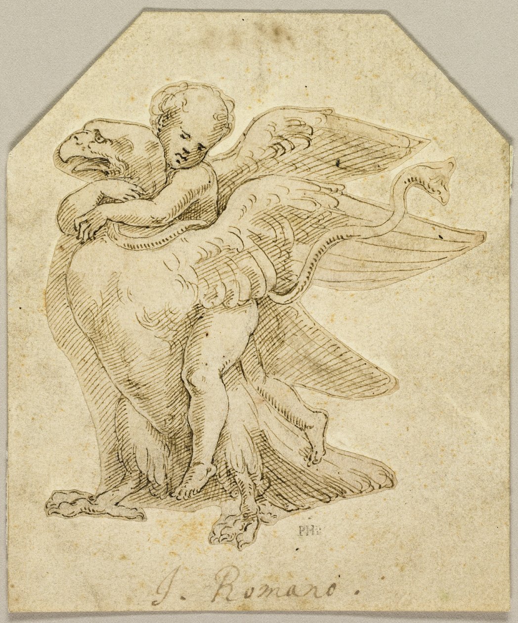 Amor rider på en örn av Giulio Romano