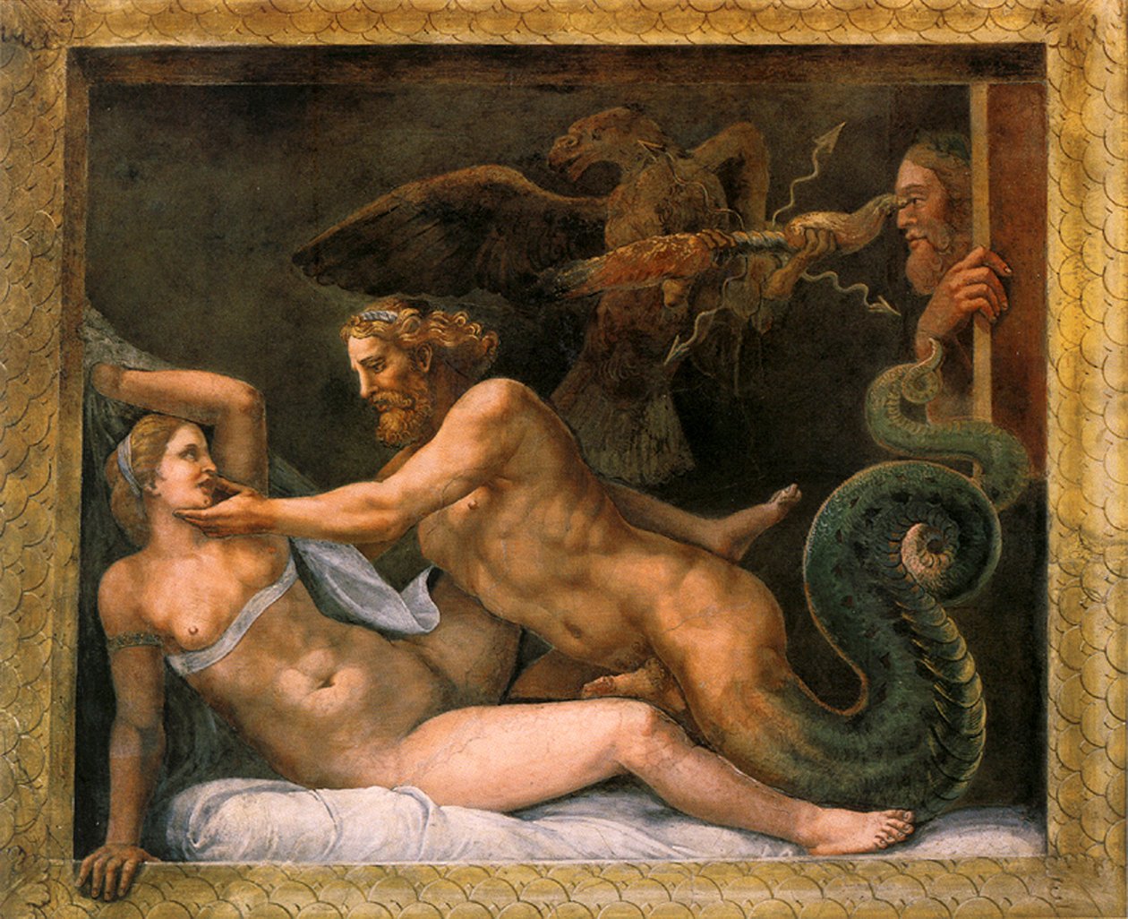 Jupiter och Olympia, 1526-1534 av Giulio Romano