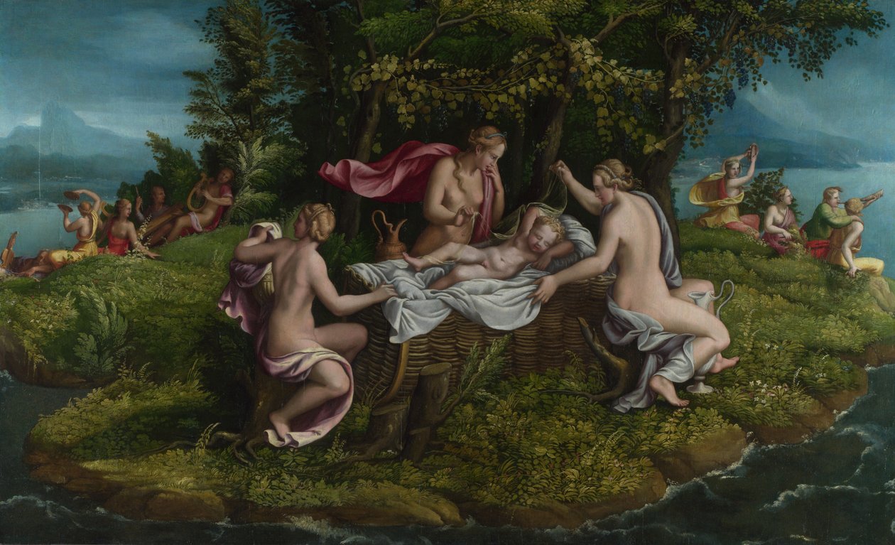 Jupiters barndom, 1530-talet. av Giulio, Romano