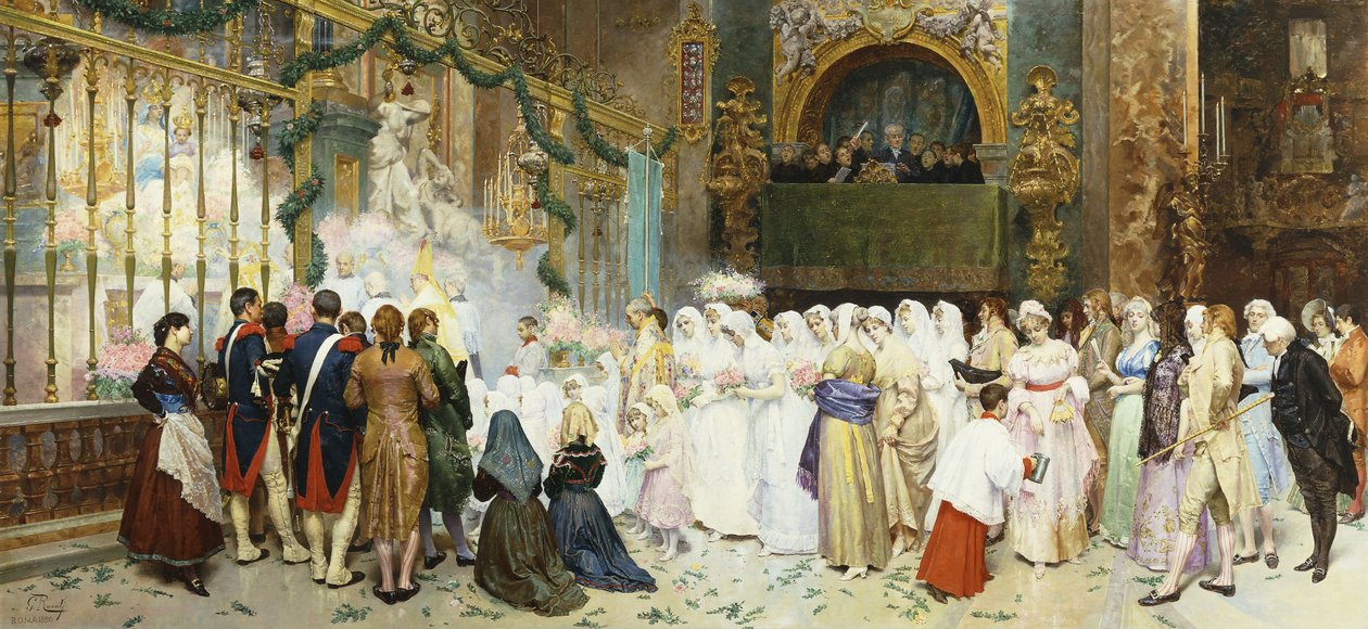 Konfirmationsmässa, 1870 av Giulio Rosati