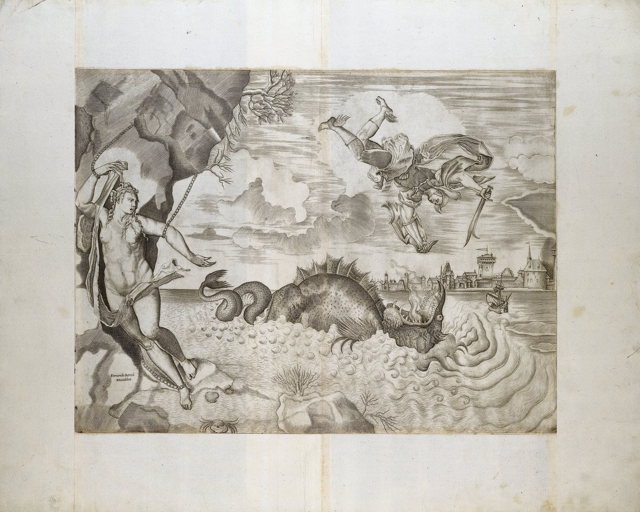 Perseus och Andromeda av Giulio Sanuto