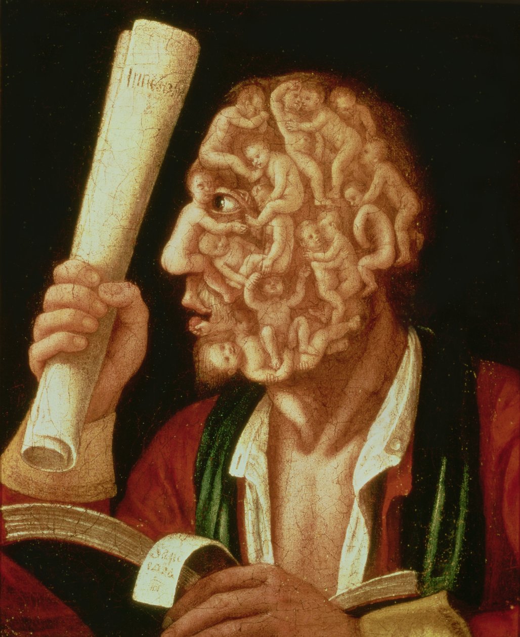Porträtt av Adam (olja) av Giuseppe Arcimboldo