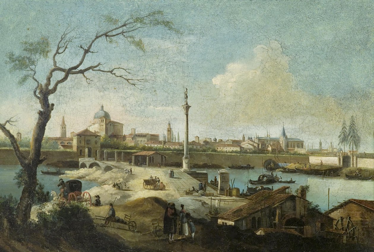 Capriccio med utsikt över Padua av Giuseppe Bernardino Bison