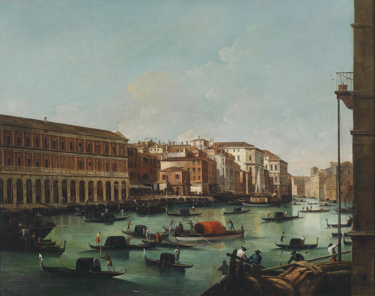 Venedig, Ansicht vom Canal Grande mit den Fabbriche Nuove von Rialto av Giuseppe Bernardino Bison