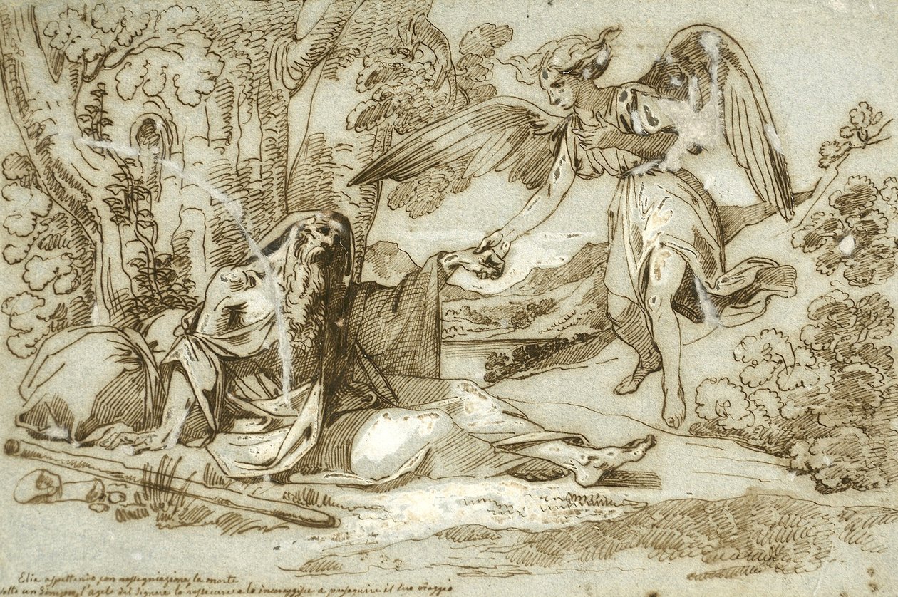 Elijah awaits for the death with resignation av Giuseppe Bezzuoli