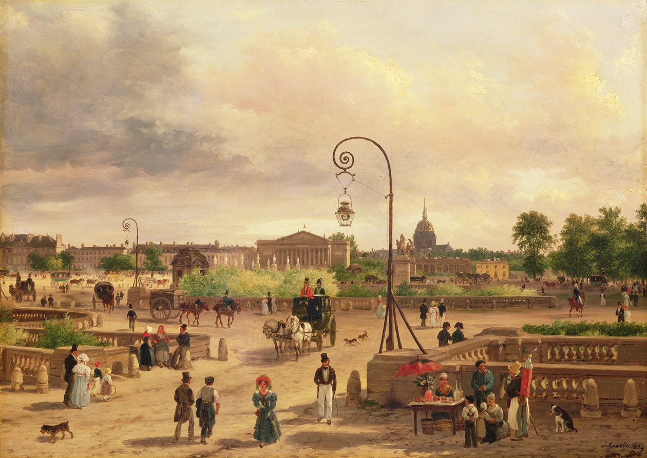 La Place de la Concorde 1829 (se även 19842) av Giuseppe Canella