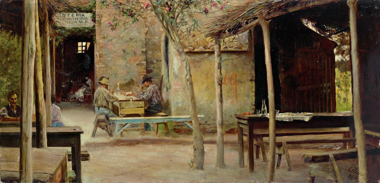 Interiör i en Osteria av Giuseppe Ferrari
