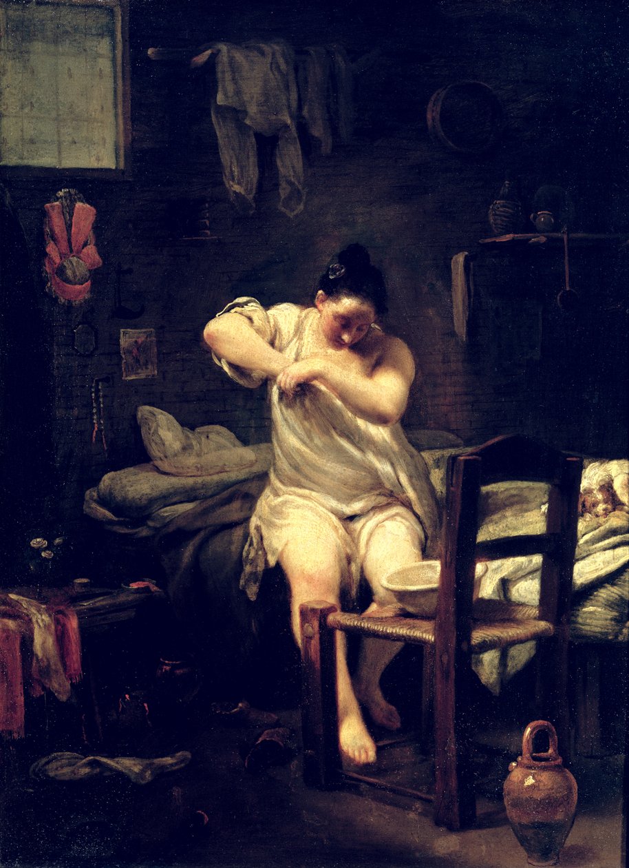 The Flea, 1710-30 (olja på koppar) av Giuseppe Maria Crespi