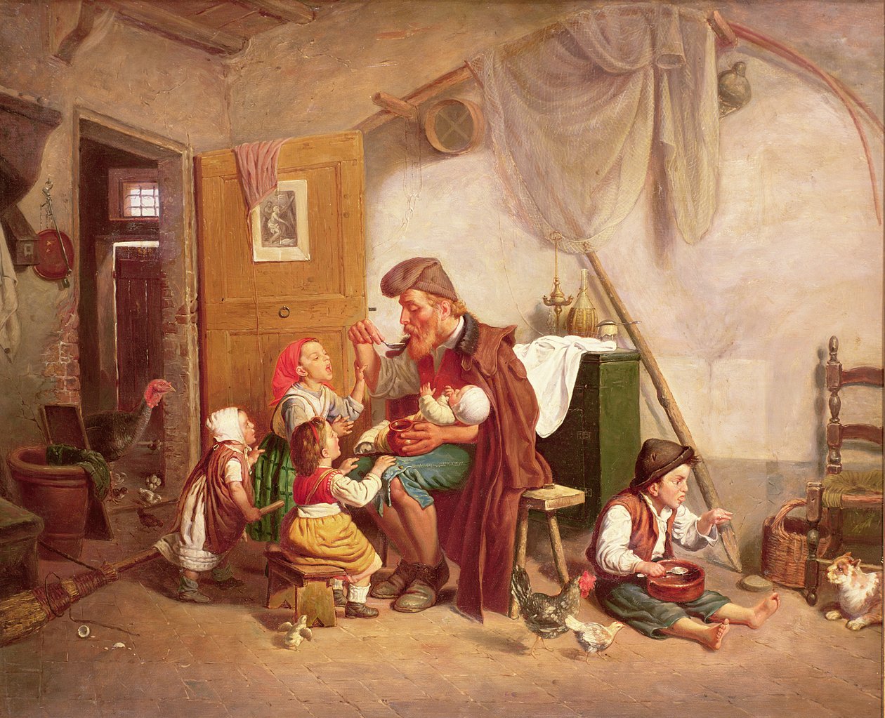 Änkefamiljen, 1800-talet av Giuseppe Mazzolini