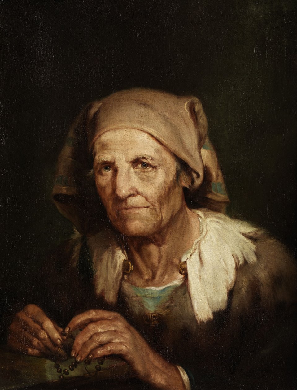 Porträtt av en gammal kvinna. av Giuseppe Nogari