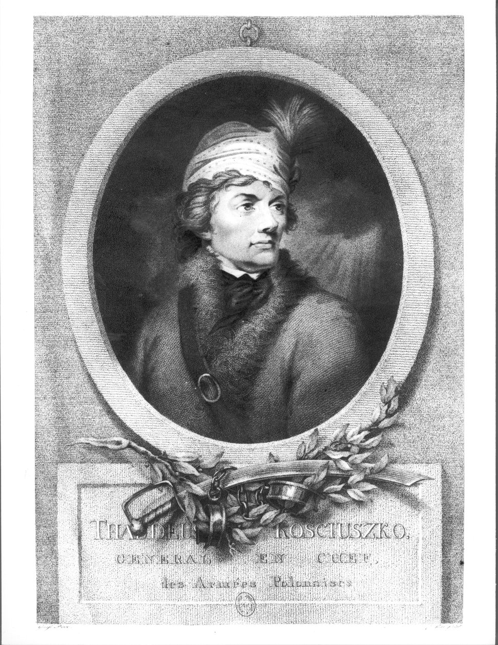 Tadeusz Kosciuszko (1746-1817), graverad av Christiaan Josi (d.1828), publicerad 1794-98 av Giuseppe or Josef Grassi