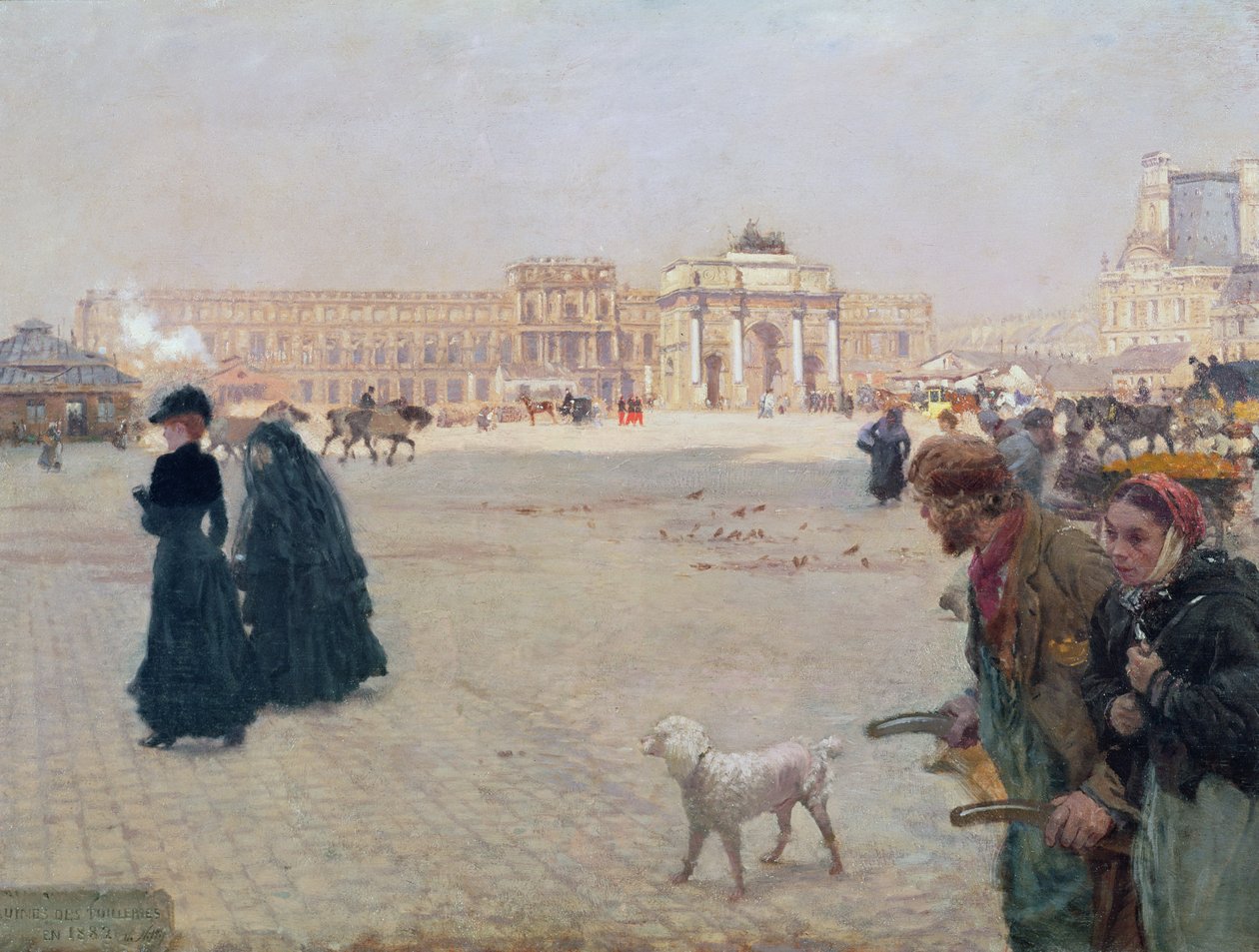 Place du Carrousel, Paris: Ruinerna av Tuilerierna, 1882 av Giuseppe de Nittis