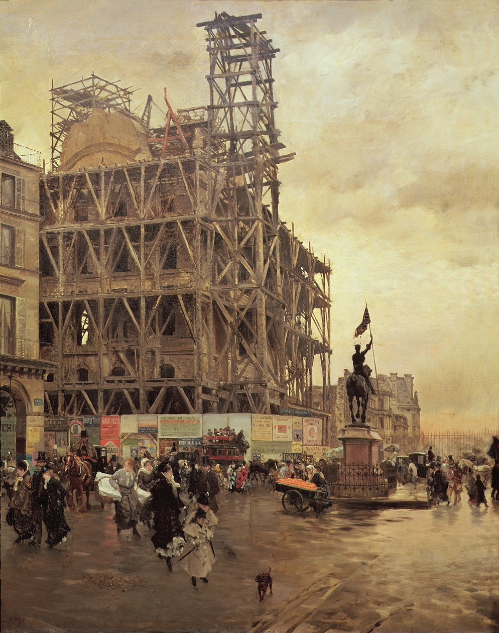Place des Pyramides, Paris, 1875 av Giuseppe de Nittis